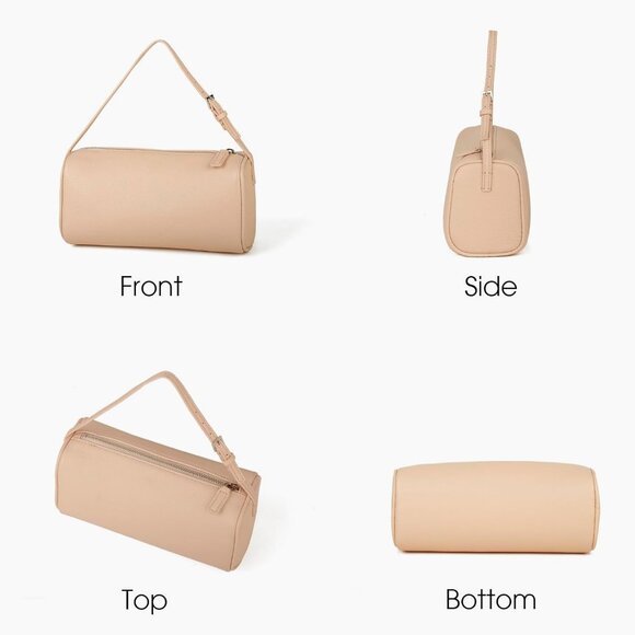 ⚡Women Pink Premium Full Grained Leather Crossbody Adjustable Strap Bag - Picture 4 of 7